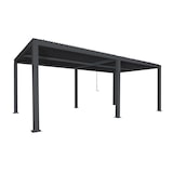 thumbnail of Pergola HWC-L46, Gartenpavillon Lamellen-Pavillon, 10cm-Aluminium-Gestell, Regenrinne sturmfest, 3x6m ~ anthrazit