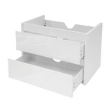 thumbnail of Waschbeckenunterschrank HWC-B19, Waschtischunterschrank Waschtisch Badezimmer, hochglanz Soft-Close 50x60cm ~ weiß