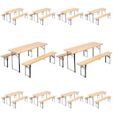 thumbnail of Ensemble Brasserie Table et bancs bois 180 cm - Lot de 10 - Oviala