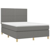 thumbnail of vidaXL Boxspringbett mit Matratze & LED Dunkelgrau 140x190 cm Stoff