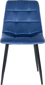 thumbnail of Décoshop26 - Set aus 4 modernen und bequemen Esszimmerstühlen in blauem Samtstoff und schwarzem Metall 10_0001789