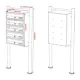 thumbnail of Helloshop26 - Bloco de 5 caixas de correio independentes com 5 entradas aço galvanizado branco 16_0000040