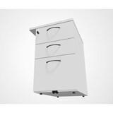 thumbnail of BURONOMIC caisson hauteur bureau 3 tiroirs dont 1 DS P60  avec top L50 P60 Chêne fil et poignées aluminium