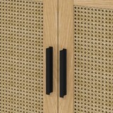 thumbnail of Waschtischunterschrank 60x39x60 Eiche mit Rattanoptik, 2 Regalböden, Kippschutz, melaminbeschichtet, Boho-Stil, Badezimmermöbel