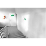 thumbnail of Exacompta 67002E Hinweisschild, Evakuierung links, PVC, selbstklebend und rutschfest, 20x20 cm - Grün