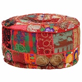 thumbnail of vidaXL Patchwork Sitzpouf Rund Baumwolle Handgefertigt 40x20 cm Rot