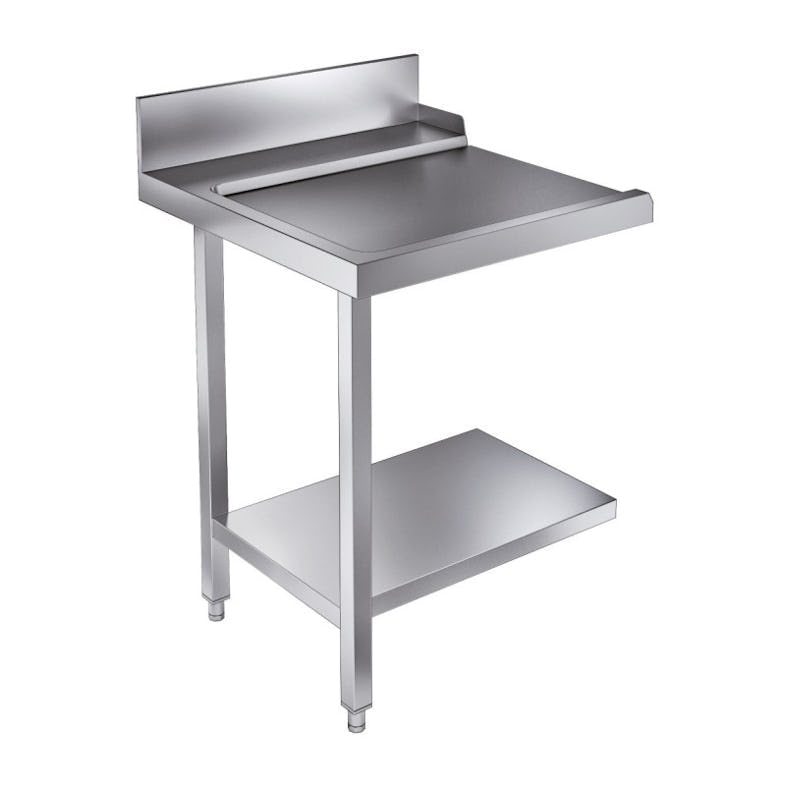Table de Sortie avec Etagère 700 Gauche Pour 7280.0045 0046          Acier inoxydable 700x750x900mm COMBISTEEL