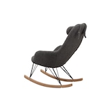 thumbnail of SalesFever Schaukelstuhl mit Kopfkissen | Bezug Teddyfell | Kufen Massiv-Holz | Gestell Metall schwarz | B 67 x T 105 x H 106,5 cm | grau