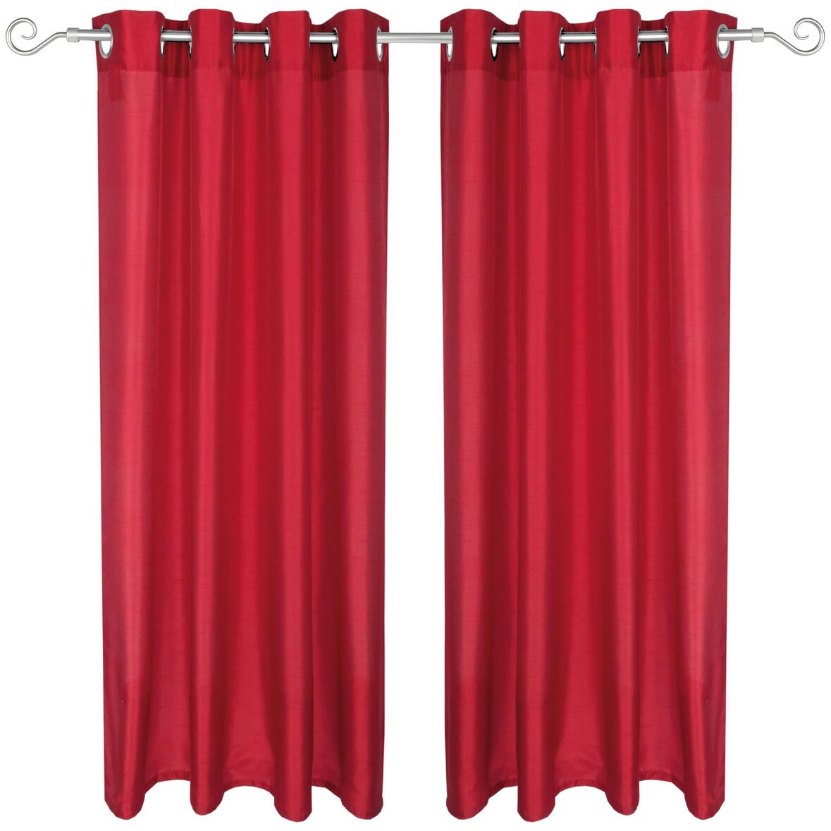 2er Pack Gardine Blickdicht Alessia mit Ösen 140x245cm rot