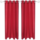 thumbnail of 2er Pack Gardine Blickdicht Alessia mit Ösen 140x245cm rot