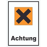 thumbnail of Aufkleber Gefahrensymbol Gesundheitsschädlich Achtung Kreuz A0 (841x1189mm)