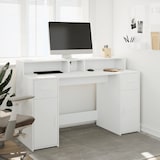 thumbnail of Bureau avec lumières LED blanc 140x55x91 cm bois d'ingénierie Modèle Atlas Office Pro Chic