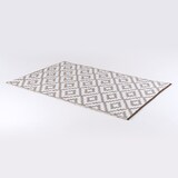 thumbnail of Alfombra de jardín rectangular 120x180 cm, Color blanco y taupe, Exterior e interior