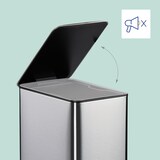 thumbnail of Relaxdays Kosmetikeimer, 10 Liter, Absenkautomatik, entnehmbarer Inneneimer, Bad Mülleimer mit Deckel, Badeimer, silber