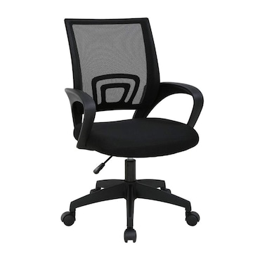 DASCK - Cadeira de Escritório em Rede Ajustável em Altura Giratória Ergonómica com Base Preta