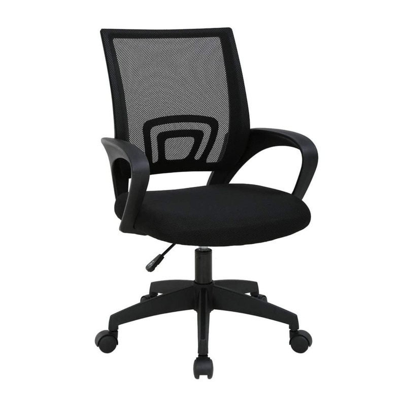 DASCK - Silla de Oficina Silla de Malla Altura Ajustable para Trabajo Silla Escritorio Ergonómica Giratoria - Pie Negro