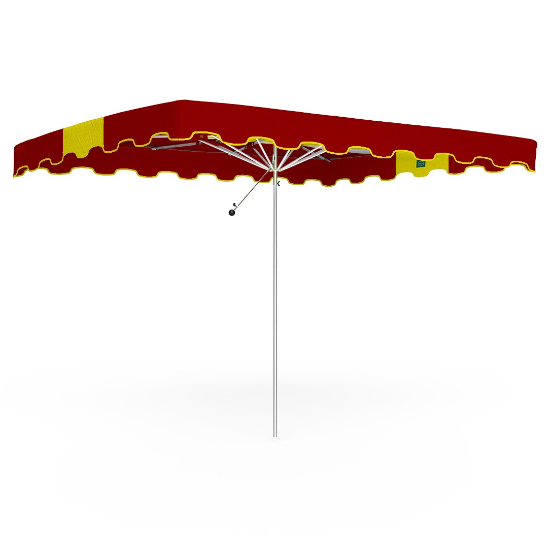 Parasol de marché forain 325x250cm Rouge et Jaune - Armature Télescopique + Toile + Housse
