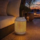 thumbnail of LED Solar Laterne Terassenleuchte Boho Bambus Optik Sensor H: 28cm