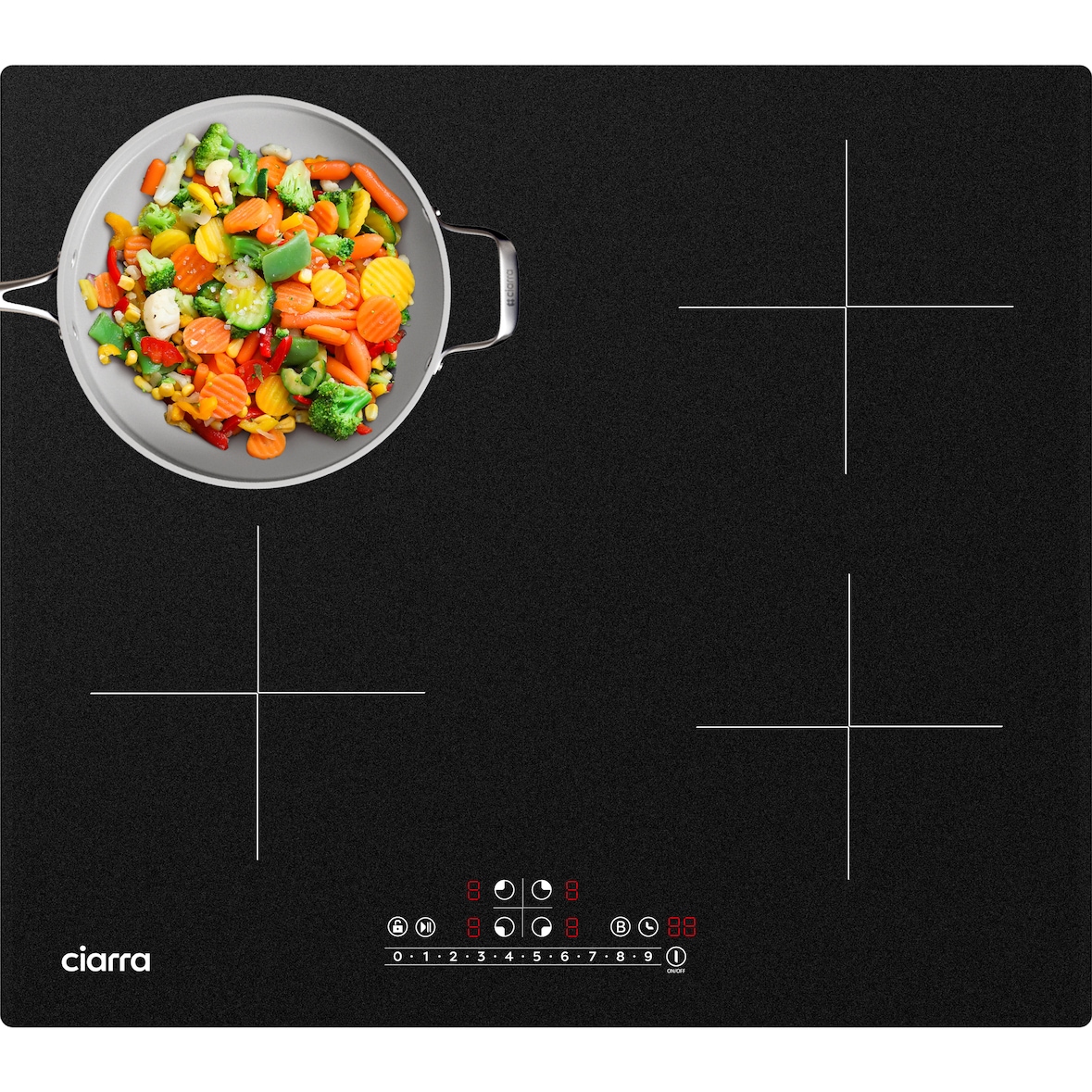CIARRA inductiekookplaat 60cm kookplaten 4-zone inbouw inductiekookplaat booster VM4BBIH