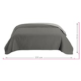 thumbnail of Tagesdecke 220x240 OEKO-TEX - Microfaser-Bezug grau hellgrau wattiert gesteppt Wende-Design XXL Sofa Couch Bett Bettüberwurf