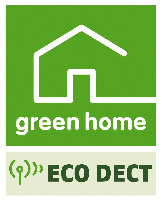 Ein Haus mit einem ECO DECT-Symbol.