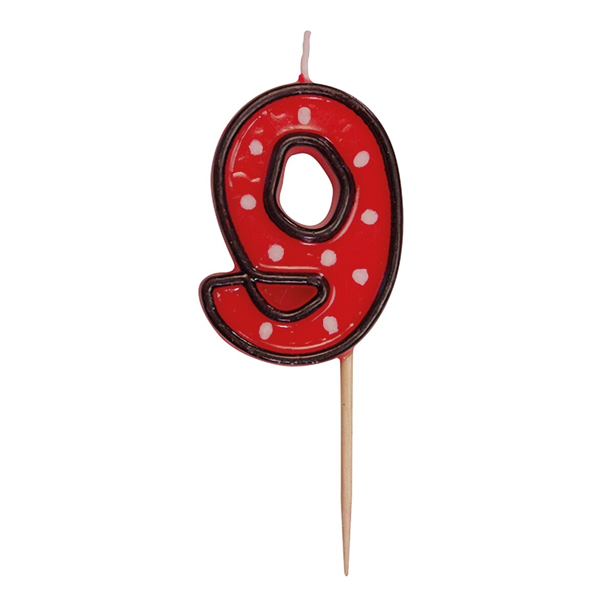 10x Zahlenkerze Geburtstagskerze "9" rot ca. 85 mm