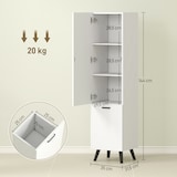 thumbnail of HOMCOM armario de baño alto columna de baño estrecho con puerta cesto para ropa sucia y estantes mueble auxiliar para salón 35x31,5x144 cm blanco