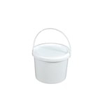 thumbnail of Eimer Deckel lebensmittelecht 3,3 L Liter leer weiß Henkel Kunststoff Set 5 Stück