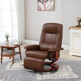 thumbnail of Relaxsessel TV Sessel Kunstleder Braun 100x78x87 cm drehbar mit Liegefunktion 145 Grad Rückenlehne Fußstütze Armlehnen