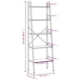 thumbnail of vidaXL Standregal 5 Böden Hellbraun und Schwarz 56x35x174 cm