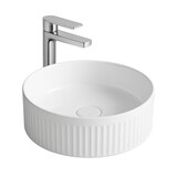 thumbnail of BELVIT VELARI Aufsatzwaschbecken 37 cm Keramik weiß glänzend mit Rippenstruktur rund