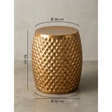 thumbnail of Beistelltisch 32x42x32 cm Aluminium Anstelltisch Gold Orientalisch Rund, Flacher Hammerschlag Sofatisch Metall, Design Wohnzimmertisch Modern,