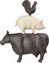 thumbnail of Moritz Deko-Figur Kuh Schwein und Hahn stehen aufeinander aus Polyresin Dekorations Idee Standdeko Tierwelt Statue Skulptur