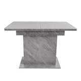 thumbnail of Ausziehbarer Esstisch mit Stauraum 75x130x70 cm in Grau Betonoptik, rechteckig, platzsparend, Metallgestell und Spanplatte, modern