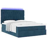 thumbnail of vidaXL Ottoman-Bett mit Matratzen & LEDs Dunkelblau 140x190 cm Samt