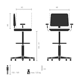 thumbnail of Taburete / silla de trabajo TOP WORK 108 tejido de malla negro hjh OFFICE