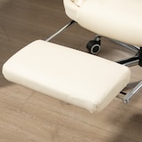 thumbnail of Silla de oficina reclinable silla de escritorio con reposapiés silla ejecutiva giratoria con altura ajustable tapizada en PU y reposabrazos crema