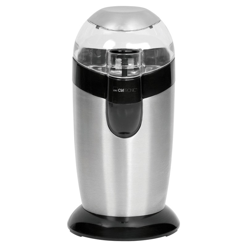 Clatronic KSW 3307 Molinillo Café Eléctrico, Especias, Semillas, 40 g café 20 tazas café, Cuchillas Acero Inox, Negro/Plata, 120W