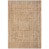 thumbnail of Teppich Kurzflor 12mm Polyester Abstraktes Labyrinth-Muster Senfgelb | 200x300cm