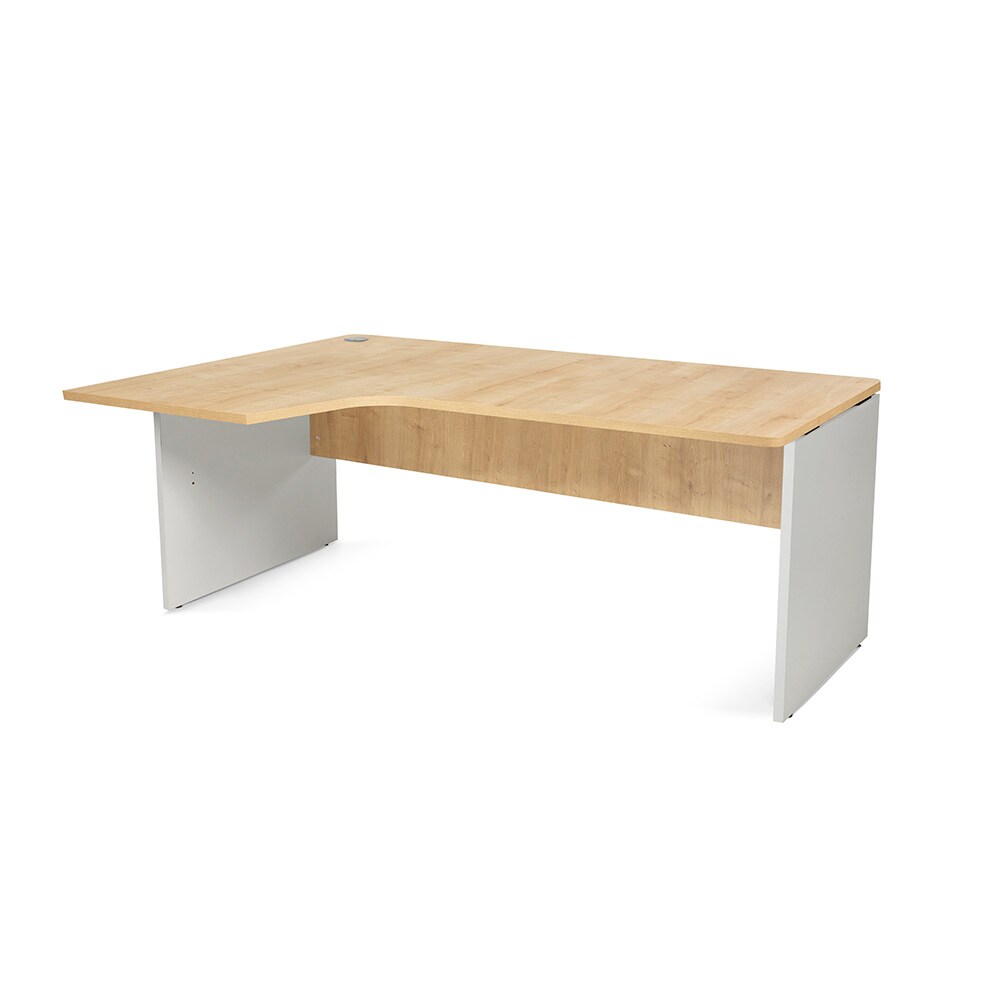 Rocada mesa secretária série Work em forma de L a esquerda 180 x 80-120cm cinza / carvalho