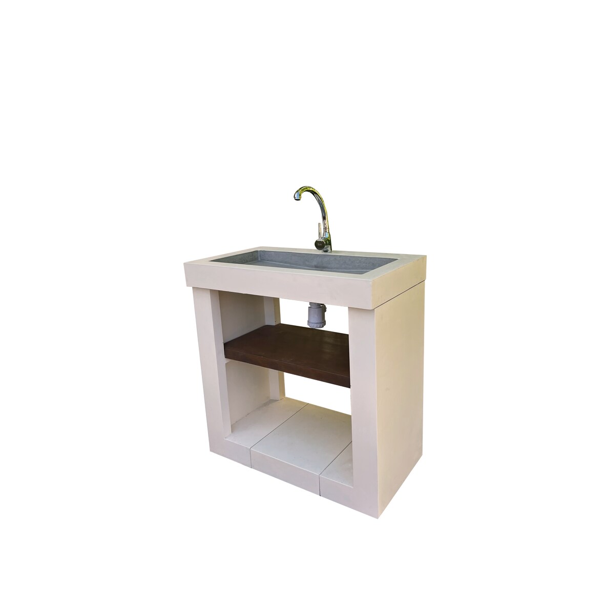 Módulo lava-louça ARTICIMENTOS CAPRICE mediterrânica - Módulo com lava-louça, produzido em betão pintado de bege e "ferrugem" - 85x51x90cm