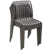 thumbnail of tectake Chaises de jardin ALCUDIA résistantes aux intempéries et empilables - gris anthracite, Lot de 4 - 406050