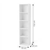 thumbnail of Libreria Scaffale 5 Vani Mobile Soggiorno Ufficio Casa 30x24x132 Cm - Bianco