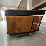 thumbnail of Bartresen, Empfangstheke in Holzoptik – Holzmaserungsdesign, geeignet für Bar, Restaurant & Café Braun 160x60x100cm【Hutaohei 160】