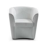 thumbnail of Dmora Dabbiat-Sessel, Wohnzimmersessel, 100 % Made in Italy, Relaxsessel aus Öko-Leder, 70 x 60 x 74 cm, Weiß