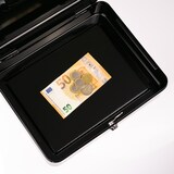 thumbnail of HMF Geldkassette abschließbar, Kasse mit Münzeinsatz, 5 Münzfächer, 30 x 24 x 9 cm, Schwarz