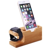 thumbnail of Docking station in bambù 2 in 1 - Stazione di ricarica / Supporto per telefono - Adatto per Apple Watch e telefono