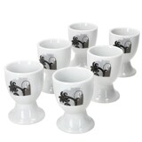 thumbnail of 6er Set Black Flower Eierbecher  6 Personen Planzen-Dekor schwarz - 6 x Eierbecher