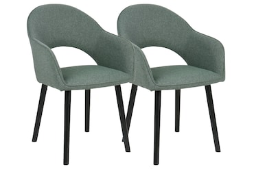 METRO PROFESSIONAL Restaurantstoel Rivenzo, set van 2, staal/hout, groen/zwart