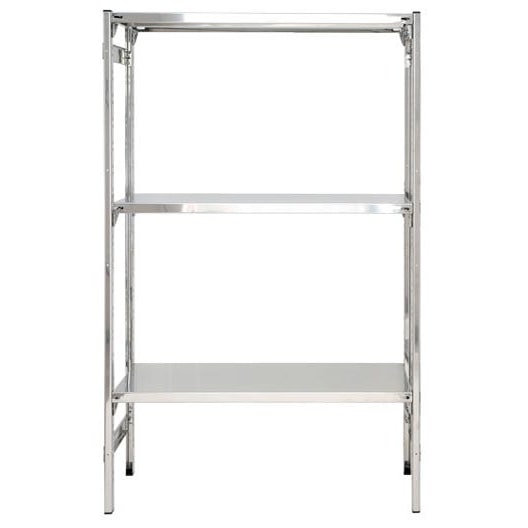 Scaffalatura lineare con piani ad incastro in acciaio inox cm. 100x60x150h
